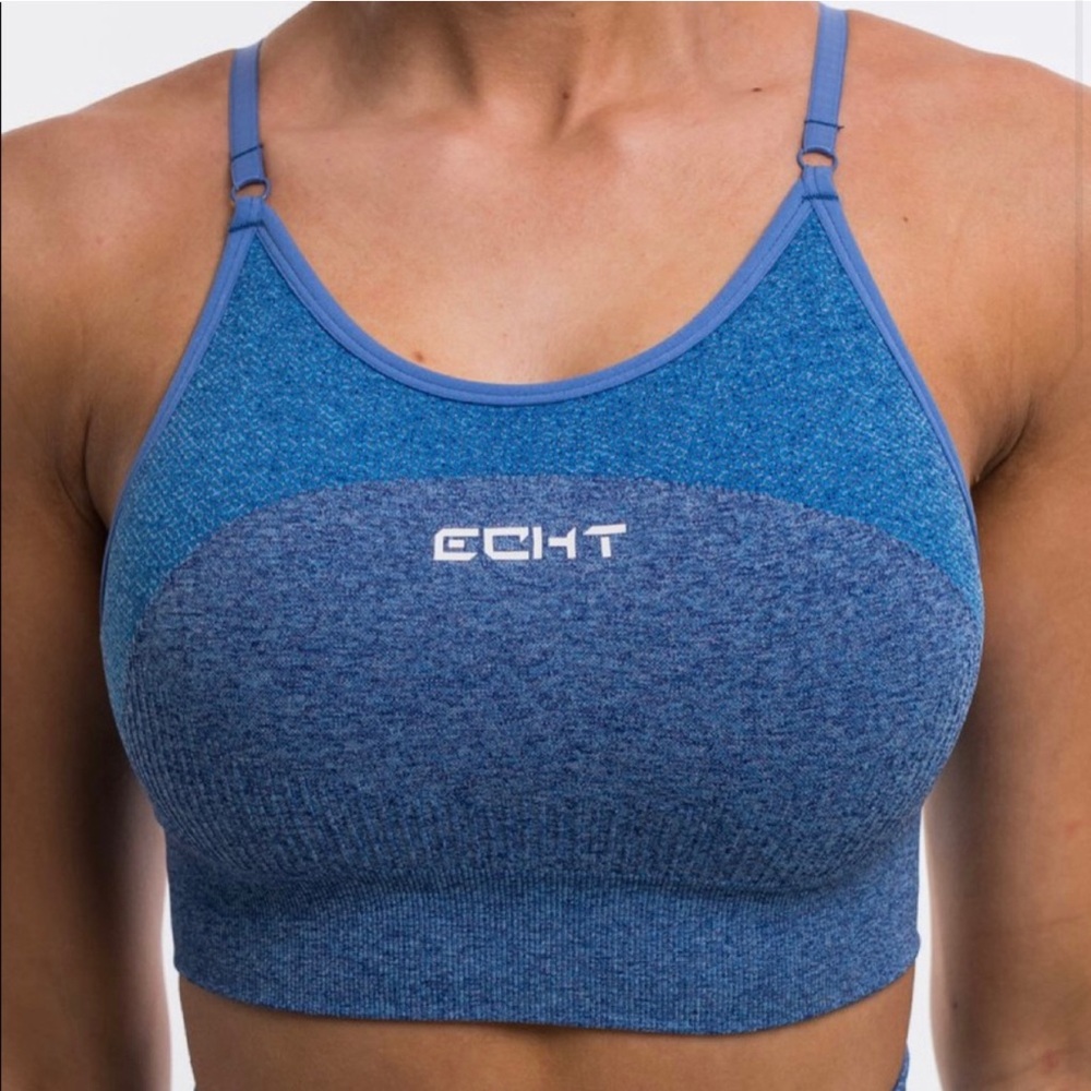 ECHT Arise Key Blue Adjustable Strap Sports Bra With Padding Size XS